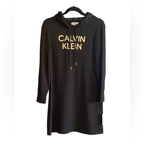 Calvin Klein Dresses & Skirts - 🆕 Calvin Klein Woman’s Black Long Sleeve Hoodie Dress, Size S